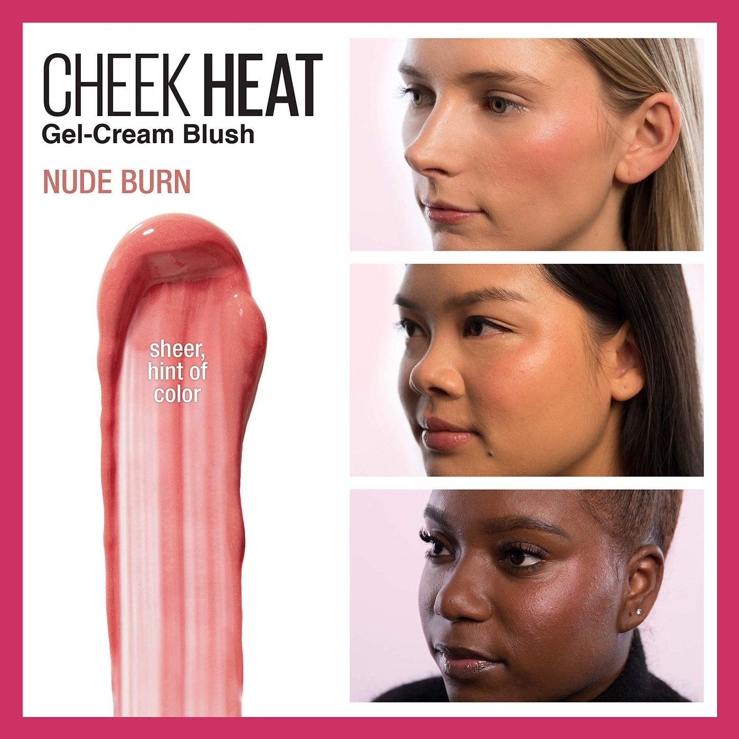 Maybelline Cheek Heat Gel-Cream Blush, Face Makeup, Nude Burn, 0.27 fl. oz.
