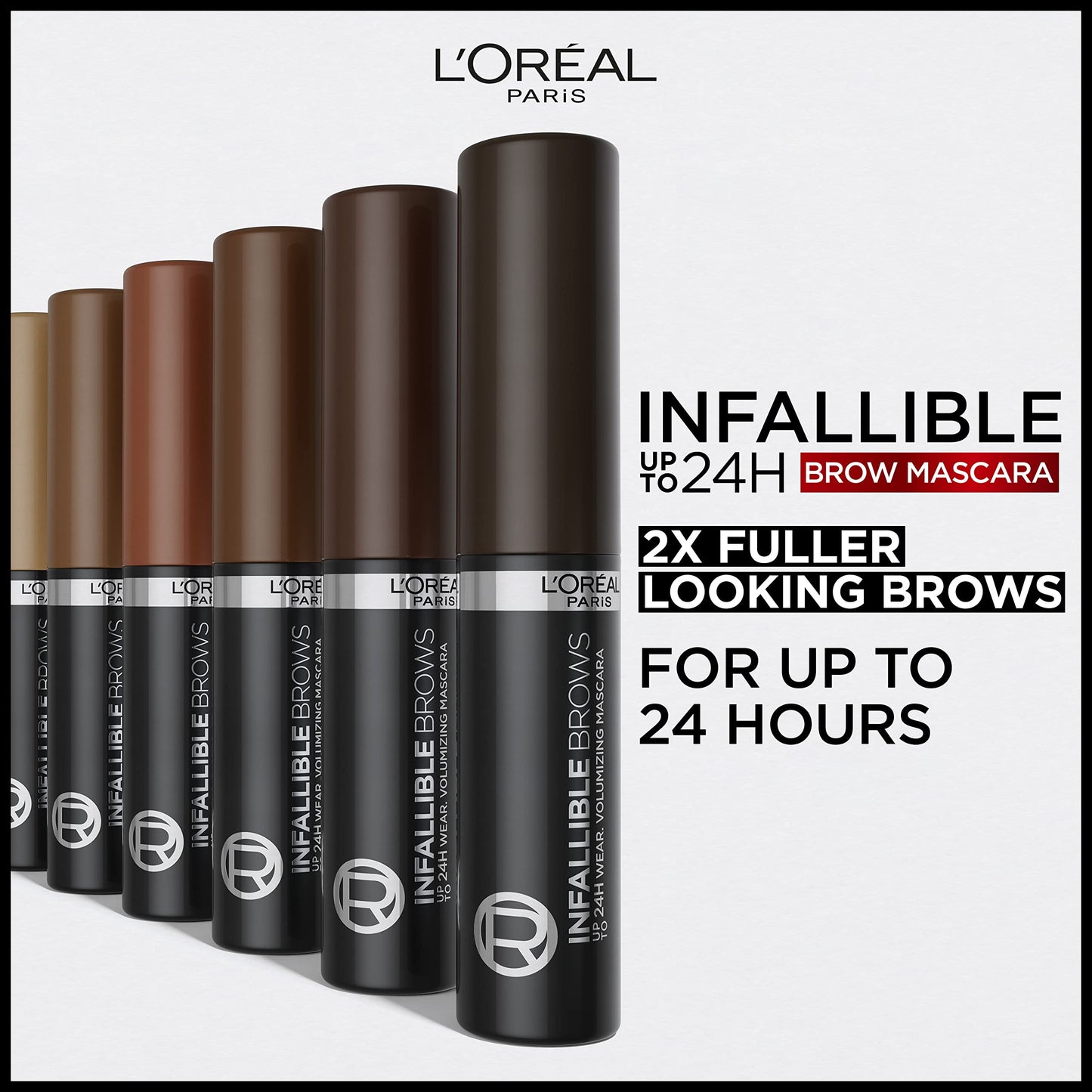 L'Oreal Paris Infallible Volumizing 24H Brow Mascara, Light Brunette, 0.13 fl oz