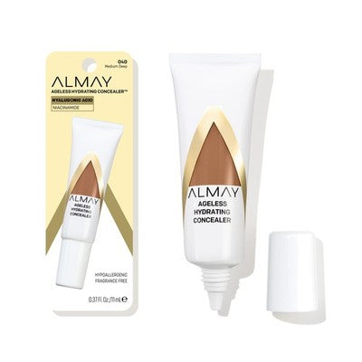 Almay Ageless Hydrating Concealer, Natural Finish, 040 Medium Deep, 0.37 fl oz