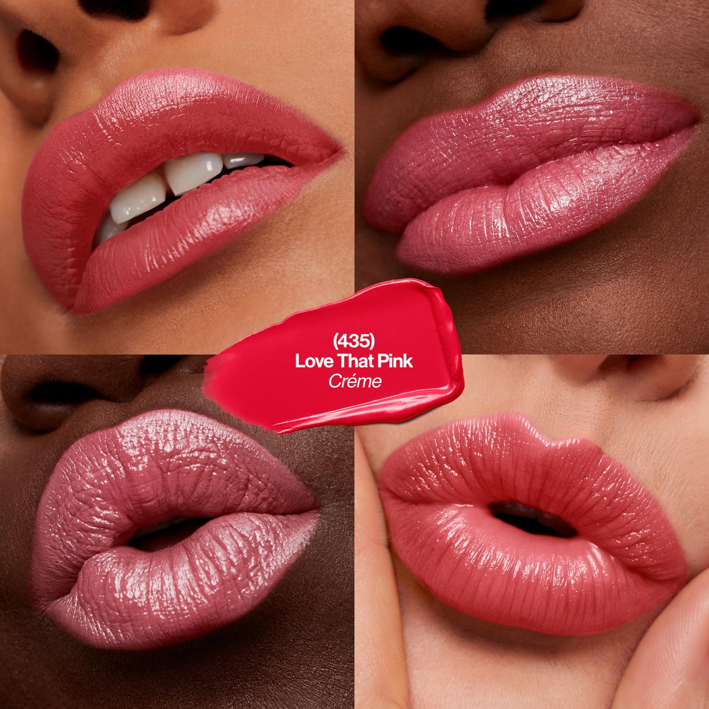 Lápiz labial Revlon Super Lustrous, fórmula cremosa para labios suaves y voluminosos, tacto hidratado, 435 Love That Pink, 0.15 oz