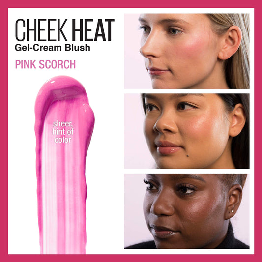Maybelline Cheek Heat Gel-Cream Blush, Face Makeup, Pink Scorch, 0.27 fl oz