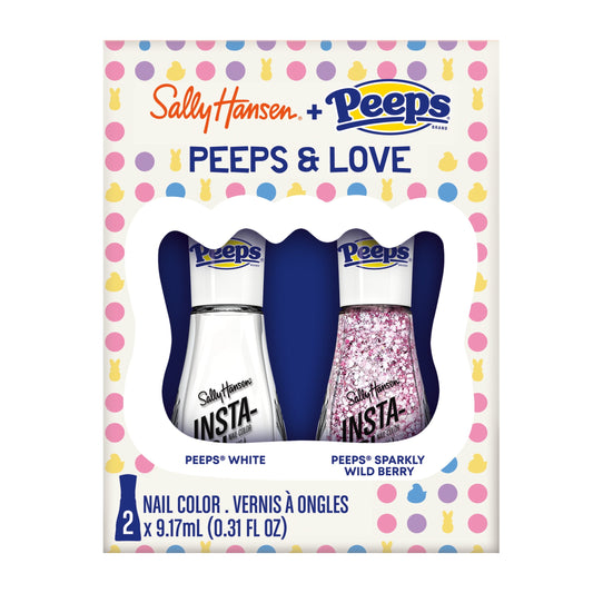 Sally Hansen Insta-Dri x PEEPS Nail Color, White & Sparkly Wild Berry Duo, 0.31 fl oz ea