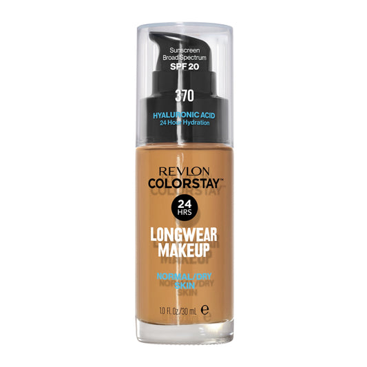Revlon ColorStay Liquid Foundation Makeup, Normal/Dry Skin, SPF 20, 370 Toast, 1 fl oz