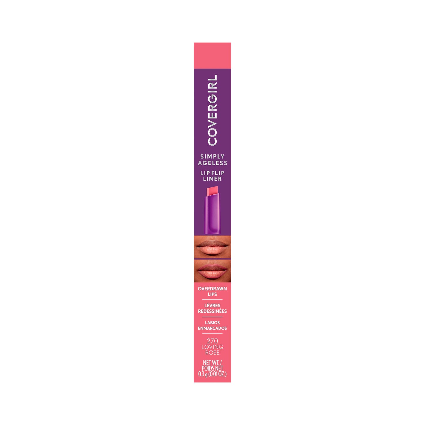 CoverGirl Simply Ageless Lip Flip Liner - Long Lasting Lip Liner - Loving Rose
