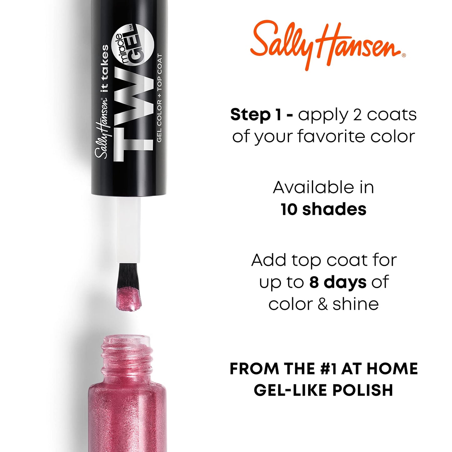 Sally Hansen Miracle Gel Nail Polish, It Takes Two, 900 Get Mod