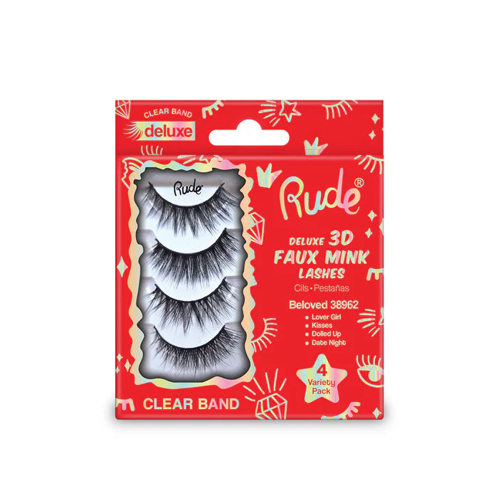 RUDE Deluxe 3D Faux Mink Lashes 4 Variety Pack