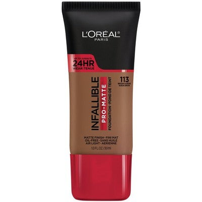 L'Oreal Paris Infallible Pro-Matte Foundation, 113 Brown Suede, 1 fl. oz.