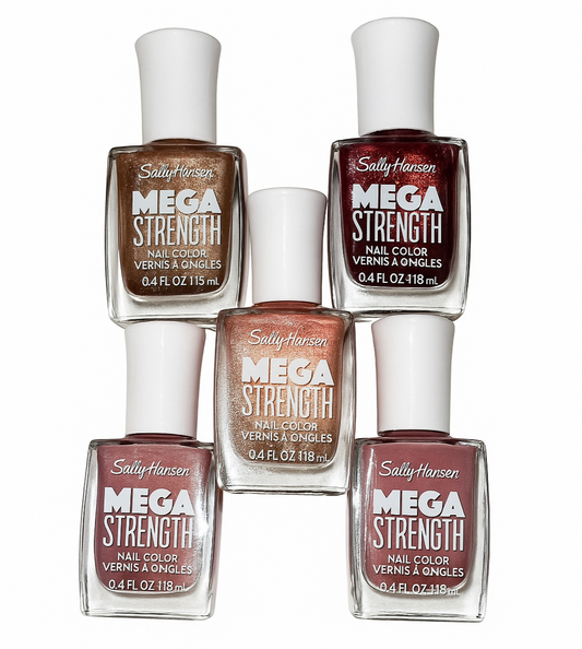 (5-pack) Sally Hansen Mega Strength Nail Polish Bundle
