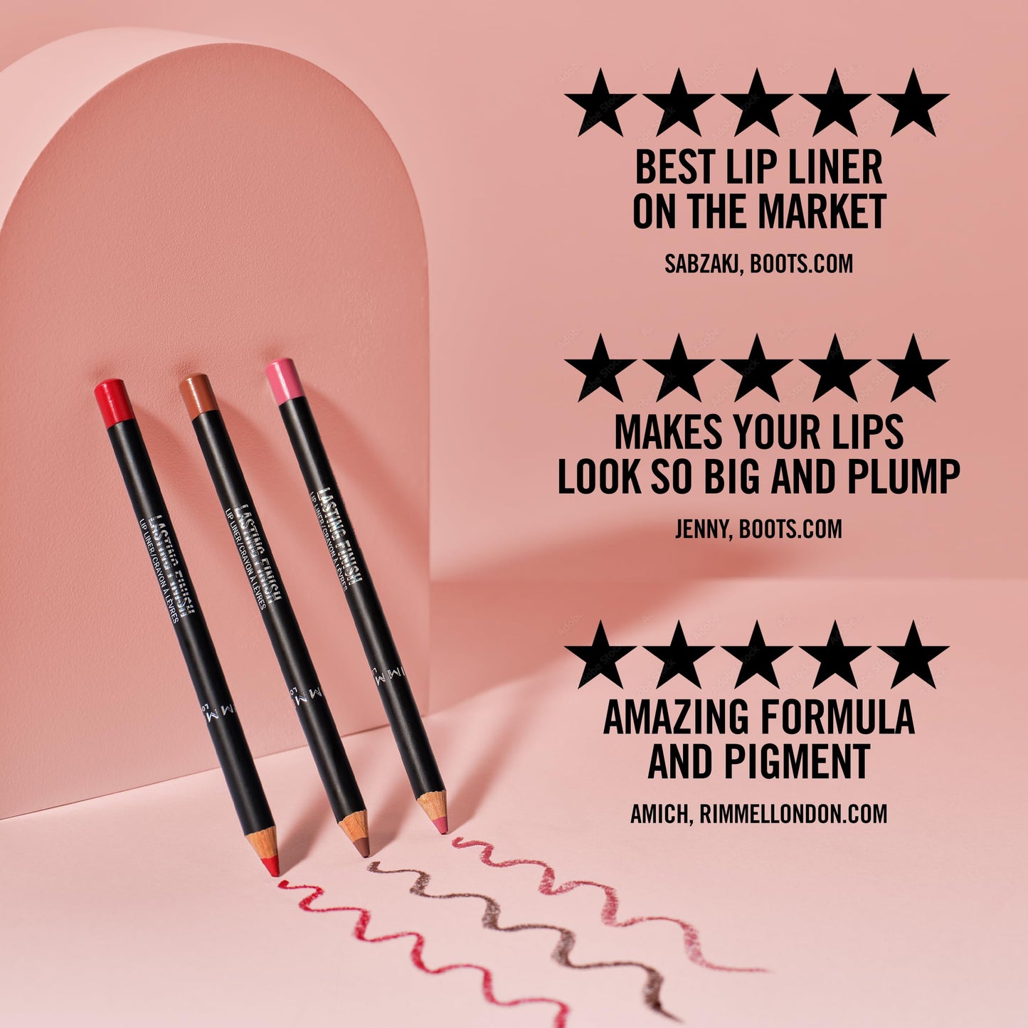 Rimmel Lasting Finish 8HR Soft Lip Liner Pencil - Vibrant, Blendable Formula to Lock Lipstick in Place for 8 Hours - 120 Pink Candy, .04oz,Pack of 1