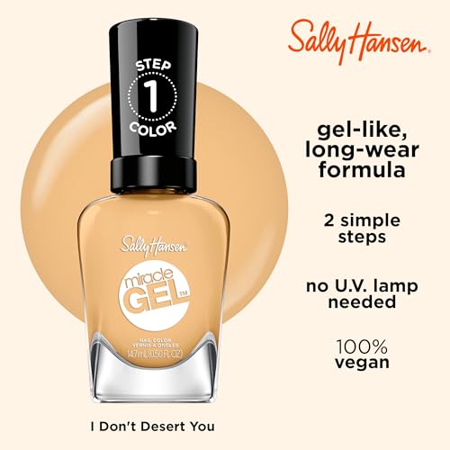 Sally Hansen Miracle Gel Nail Polish, 770 I Don't Desert You, 0.50 fl oz