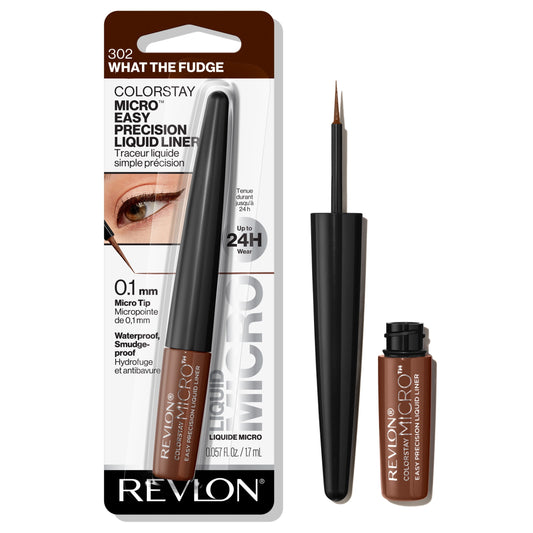 Revlon ColorStay Easy Precision Liquid Eyeliner, 302 What the Fudge, 0.057 fl oz