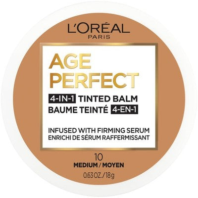 L'Oreal Paris Age Perfect Balm Foundation Makeup, M10 Medium, 0.609 fl oz