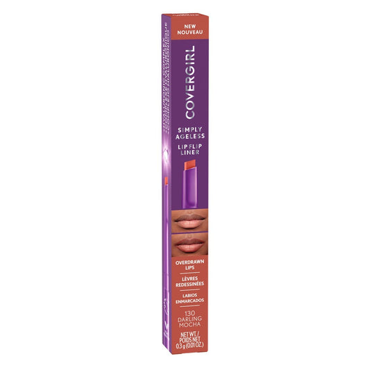 CoverGirl Simply Ageless Lip Flip Liner - Long Lasting Lip Liner - Darling Mocha