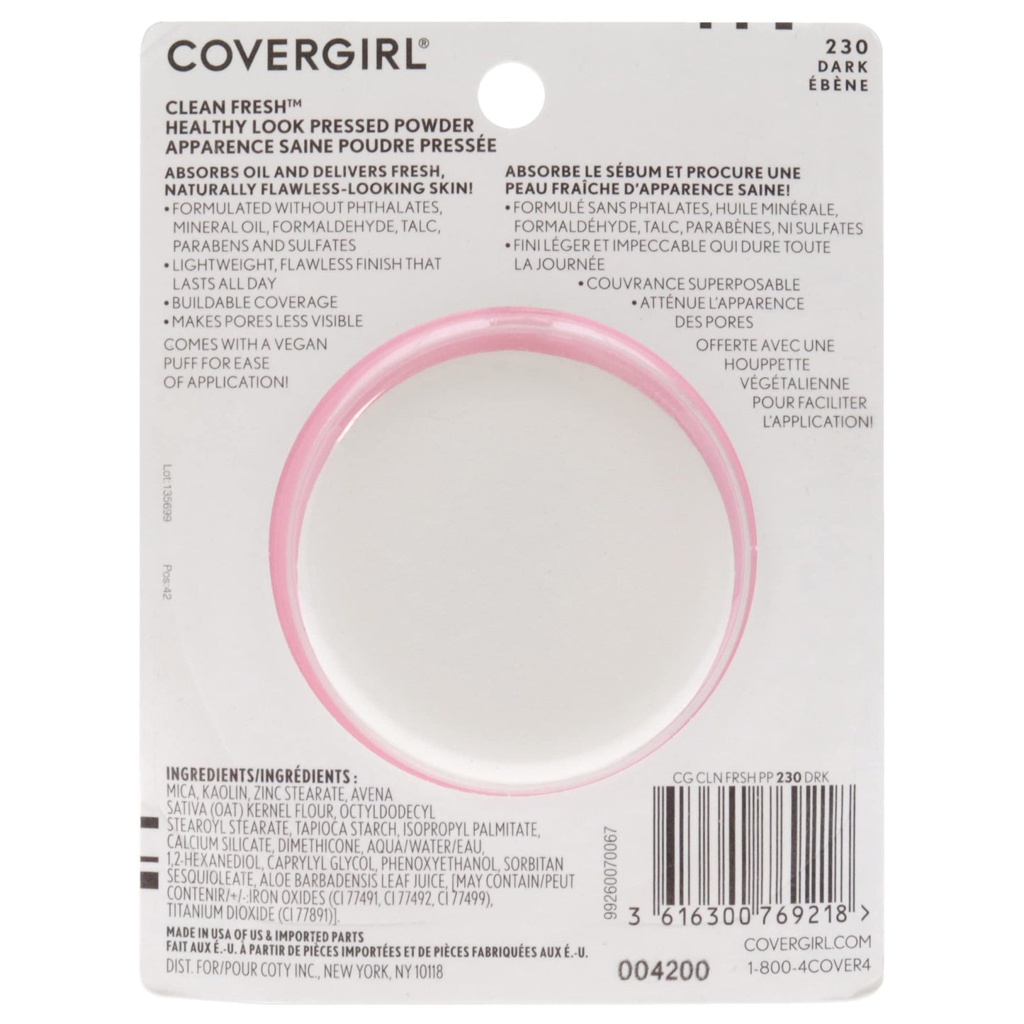 Covergirl Clean Fresh Pressed Powder, Dark