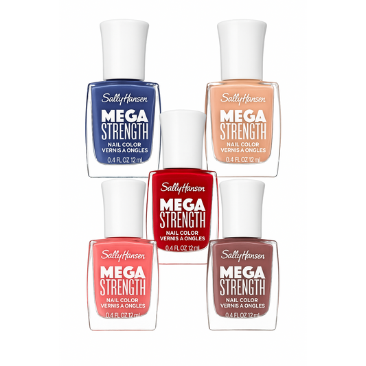 (5-pack) Sally Hansen Mega Strength Nail Polish Bundle
