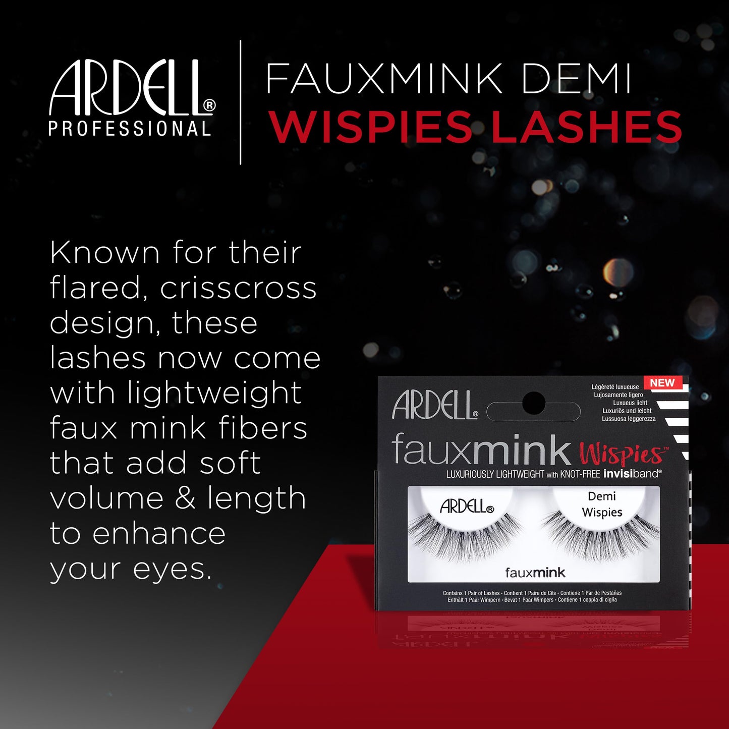 ARDELL Fauxmink Wispies, Luxuriously Lightweight With Invisiband Lashes