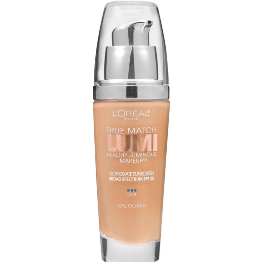 L'Oreal Paris True Match Lumi Liquid Foundation Makeup, C4 Shell Beige, 1 fl oz