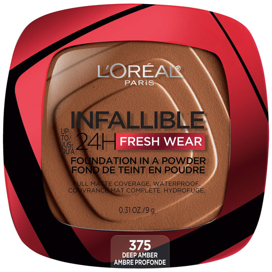 L'Oreal Paris Infallible Fresh Wear Liquid Foundation, 375 Deep Amber, 1 fl oz