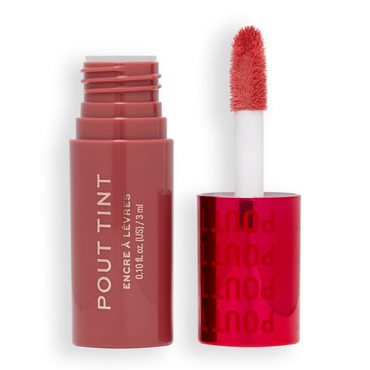 Makeup Revolution, Pout Tint Lip Gloss, Lightweight & Buildable Formula, Gloss to Stain Finish, Nude Dreams, 0.1 Fl.Oz.