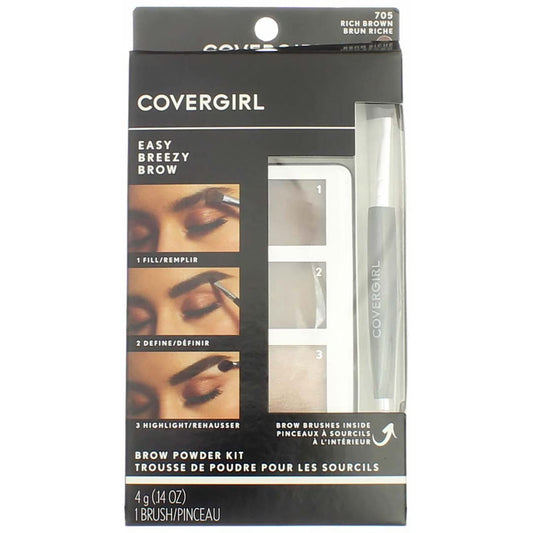 COVERGIRL Easy Breezy Brow Powder Kit, 705 Rich Brown