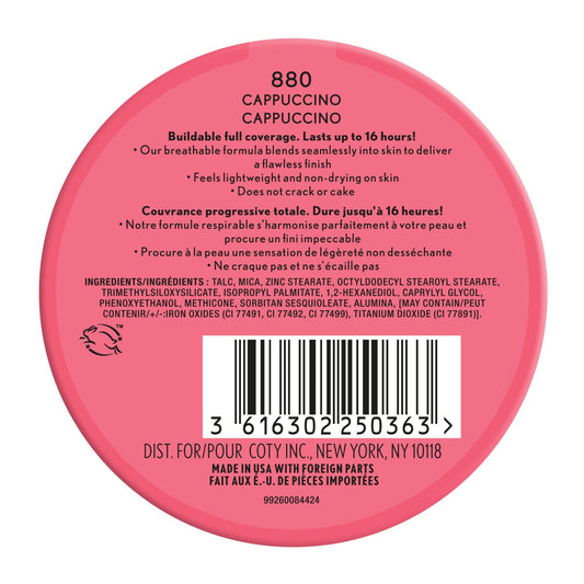 COVERGIRL Outlast Extreme Wear Pressed Powder, 880 Cappuccino, 0.38 oz