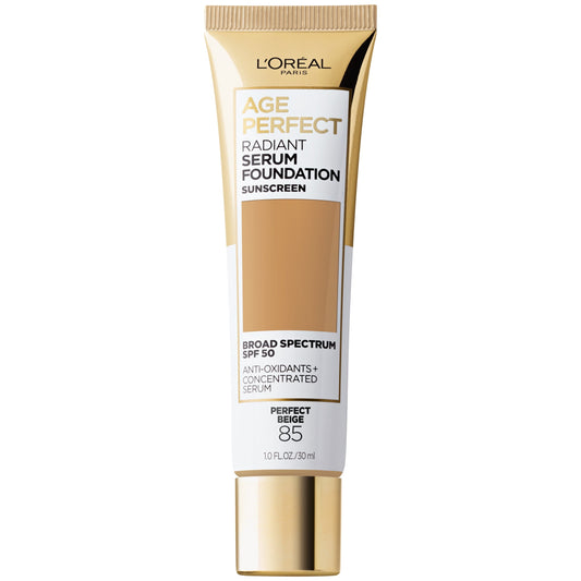 L'Oreal Paris Age Perfect Radiant Serum Foundation Makeup, 85 Perfect Beige, 1 fl oz
