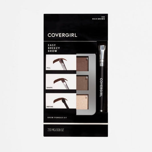 COVERGIRL Easy Breezy Brow Powder Kit, 705 Rich Brown