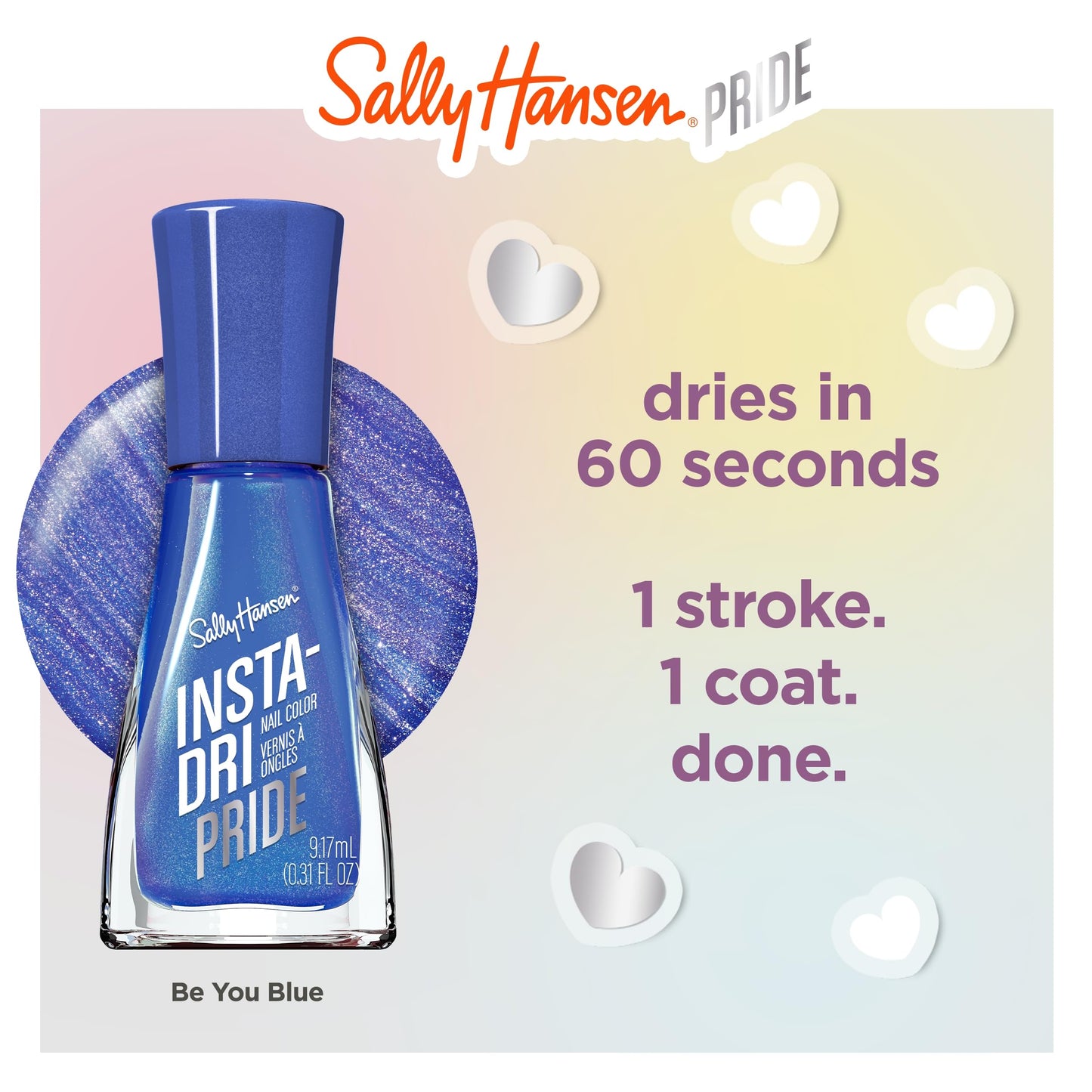 Sally Hansen Insta-Dri Pride - Be You Blue, 0.3oz