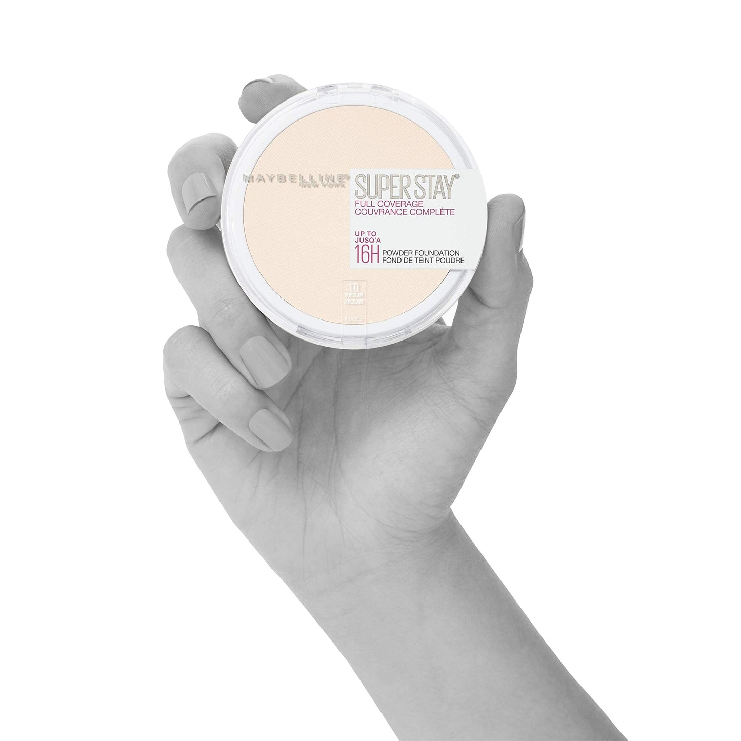 Maybelline Super Stay Full Coverage Powder Foundation Makeup, Matte Finish, Porcelain