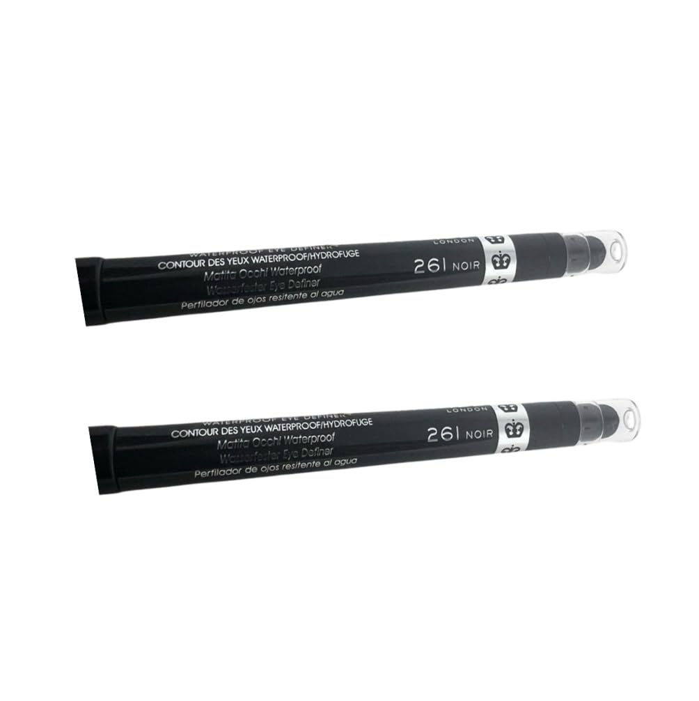 Rimmel Pack of 2 Exaggerate Waterproof Eye Definer, Noir 261