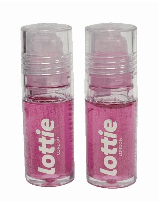 Lottie London Oil Slick, 100% Vegan Lip Oil, Grape, (2 Pack of 0.11 Fl Oz)