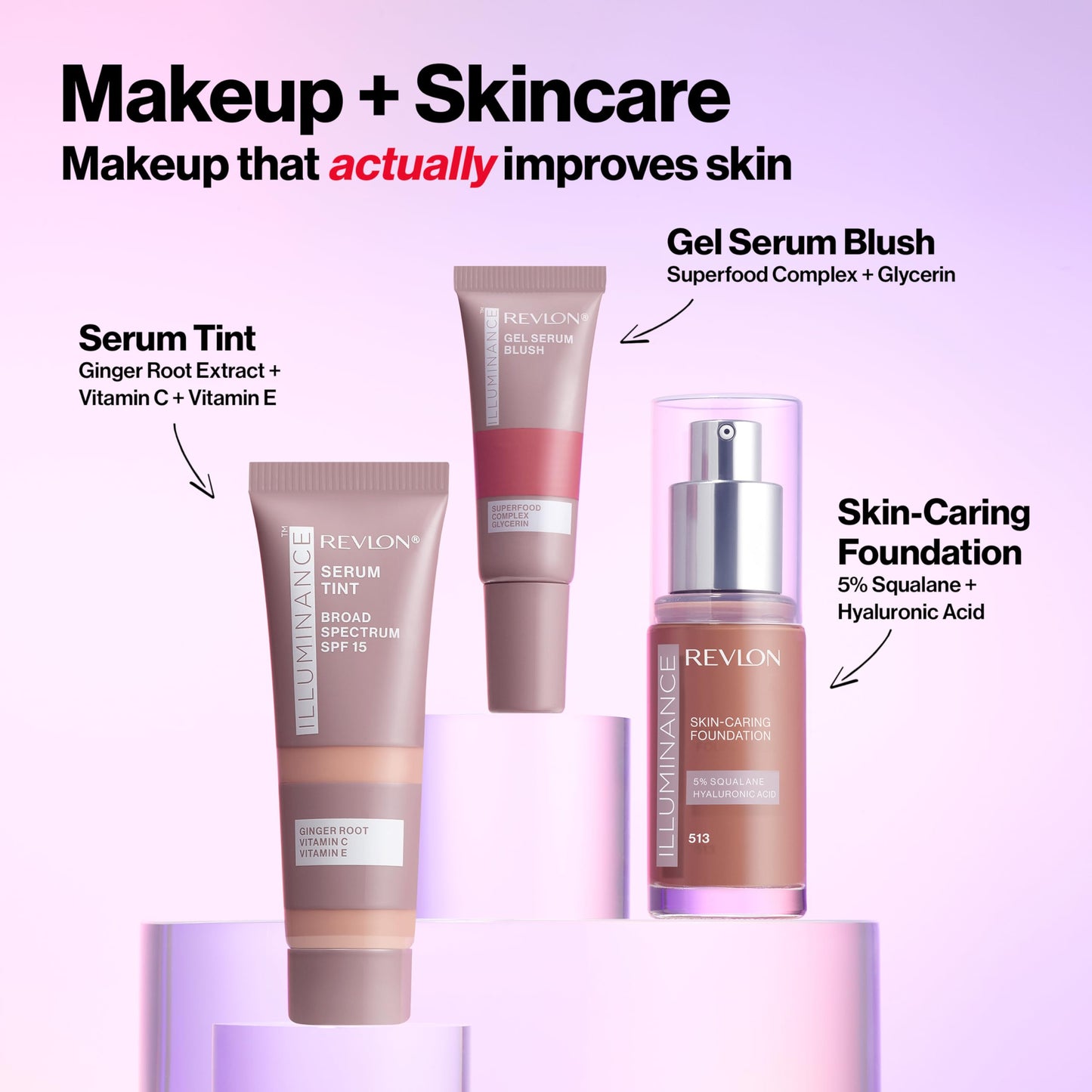 Revlon Illuminance Serum Tint, Liquid Foundation, Light Buildable Coverage, 313 Light Tan, 0.94 fl oz