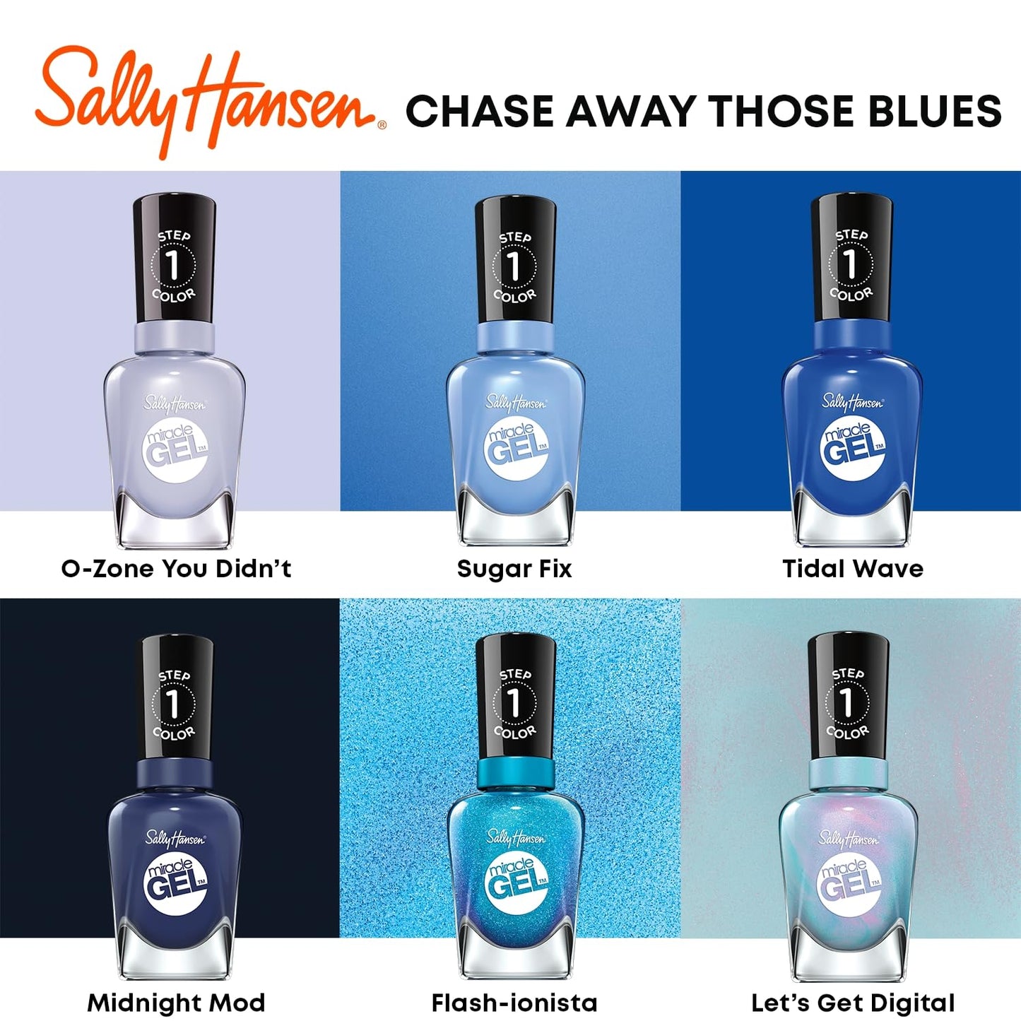Sally Hansen Miracle Gel™, Tidal Wave, Long Lasting, Blue Nail Polish