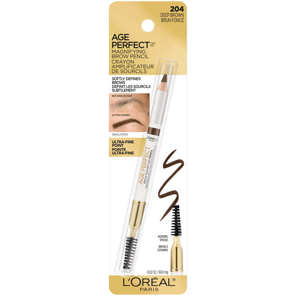 L'Oreal Paris Age Perfect Brow Magnifying Pencil, Deep Brown, 0.02 oz.