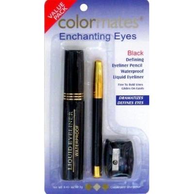 Colormates Enchanting Eyes Black Eyeliner Value Pack – Pencil & Liquid Eyeliner, Sharpener