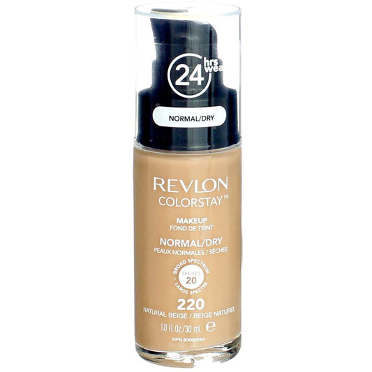Revlon ColorStay Liquid Foundation Makeup, Normal/Dry Skin, SPF 20, 220 Natural Beige, 1 fl oz