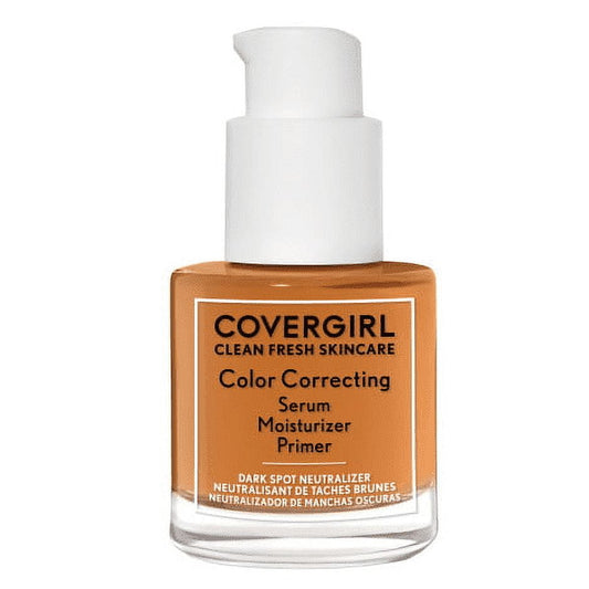 COVERGIRL Clean Fresh Primer, Color Correcting Serum and Moisturizer, Dark Spot Neutralizer, Deep 1.0 fl oz