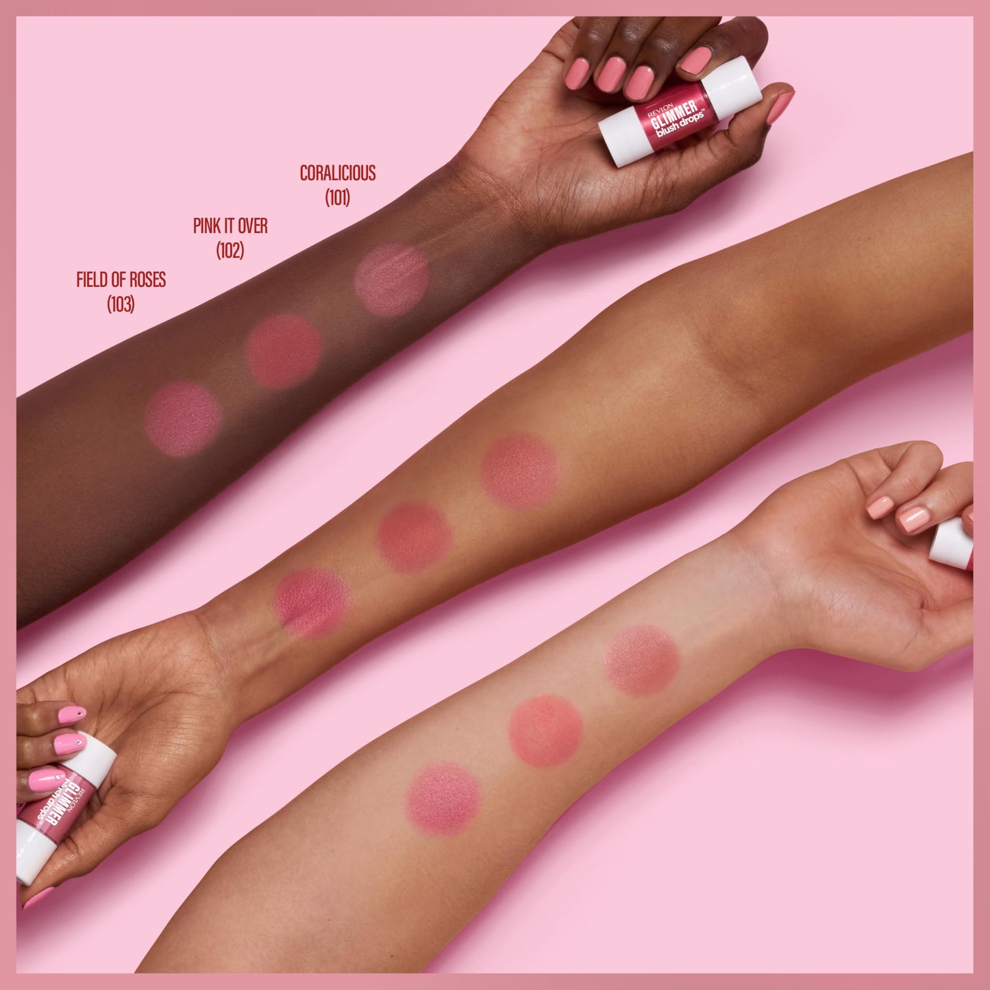 Revlon Glimmer Blush Drops, Liquid Cheek Blush, 102 Pink It Over, 0.32 fl oz