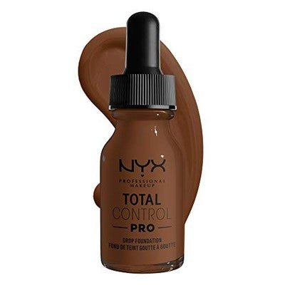 NYX PROFESSIONAL MAKEUP Base de maquillaje Total Control Pro Drop, cobertura modulable y fiel a la piel - Cacao