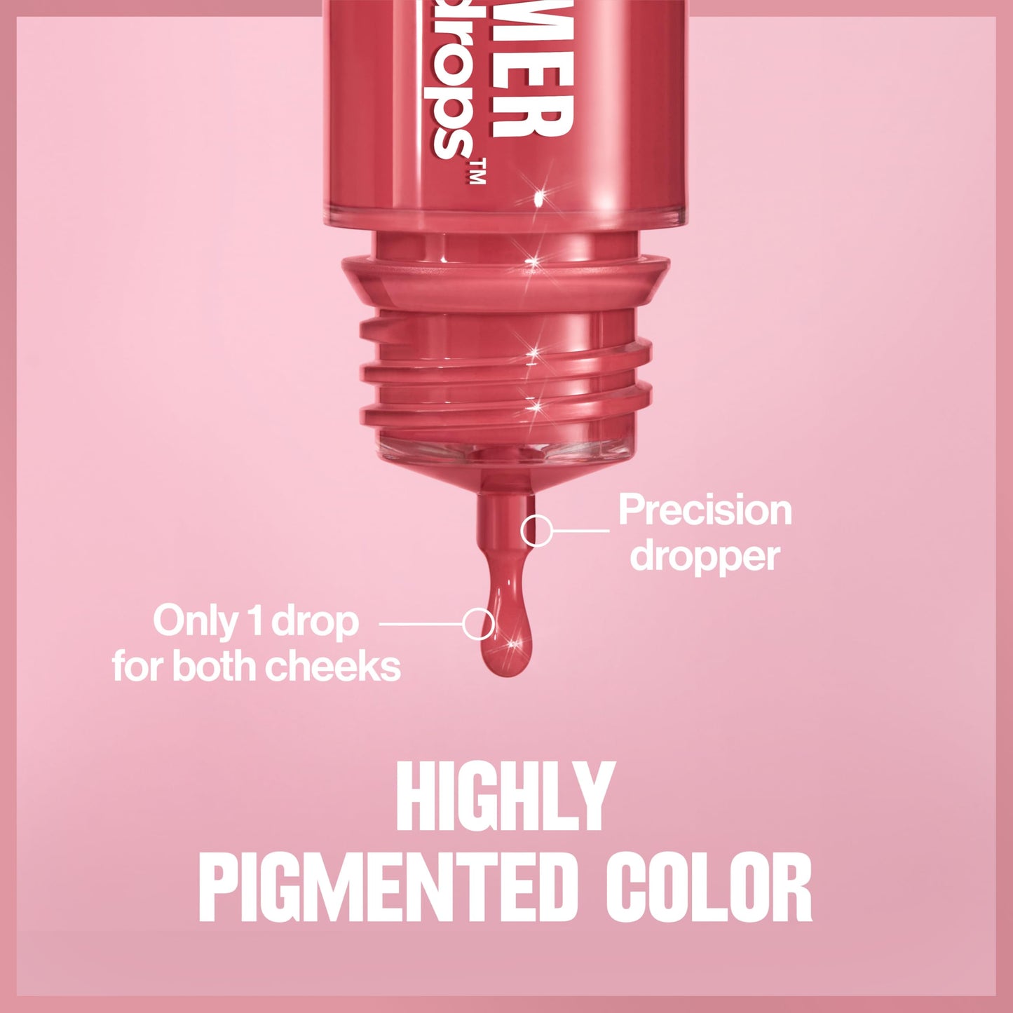 Revlon Glimmer Blush Drops, Liquid Cheek Blush, 102 Pink It Over, 0.32 fl oz