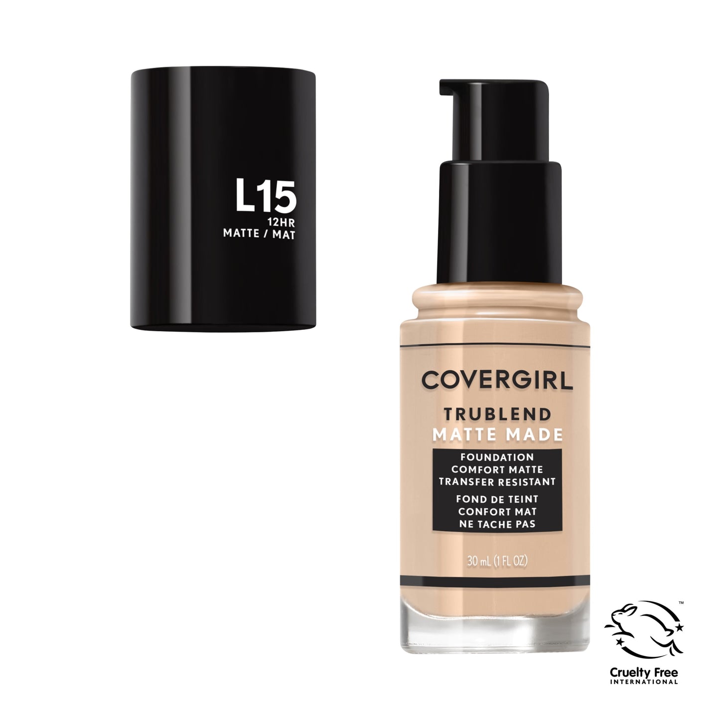 COVERGIRL TruBlend Matte Made Liquid Foundation, L15 Porcelain, 1 fl oz