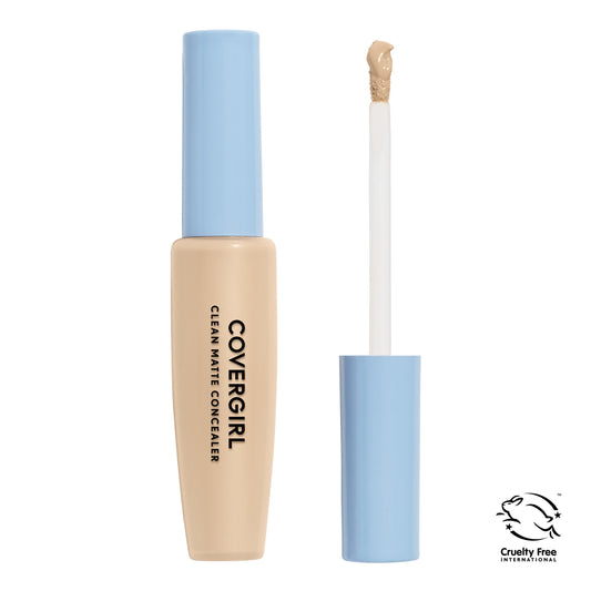 COVERGIRL Clean Matte Concealer, 220 Medium, 0.32 fl oz, Full Coverage, Skin-Brightening