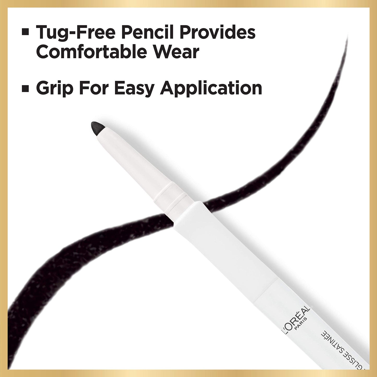 L'Oreal Paris Waterproof Satin Glide Eyeliner Pencil, Brown, Smudge-Resistant