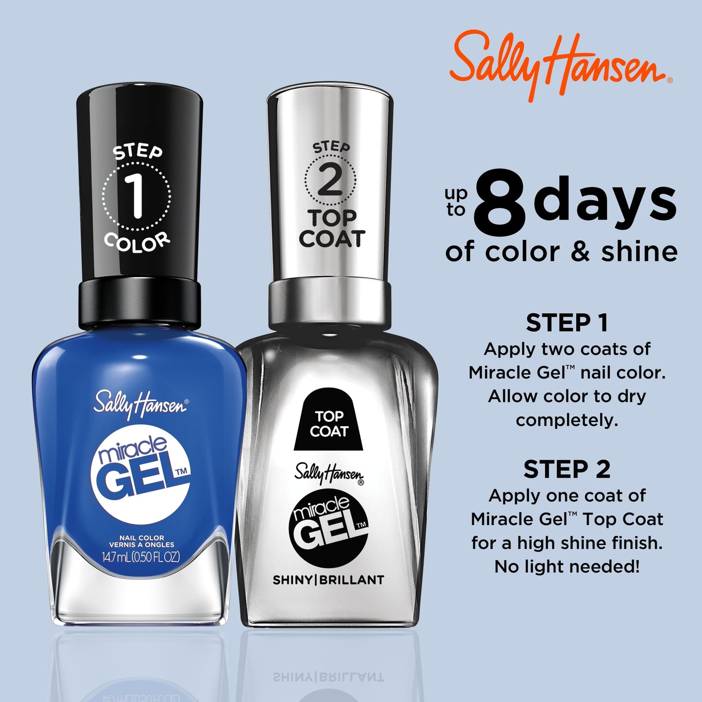 Sally Hansen Miracle Gel™, Tidal Wave, Long Lasting, Blue Nail Polish