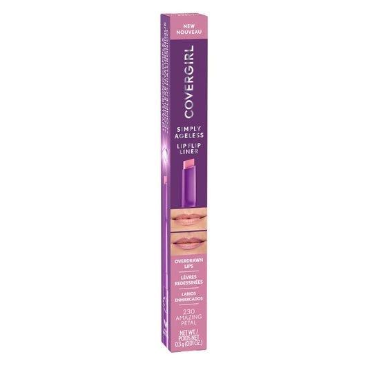 CoverGirl Simply Ageless Lip Flip Liner - Long Lasting Lip Liner - Amazing Petal