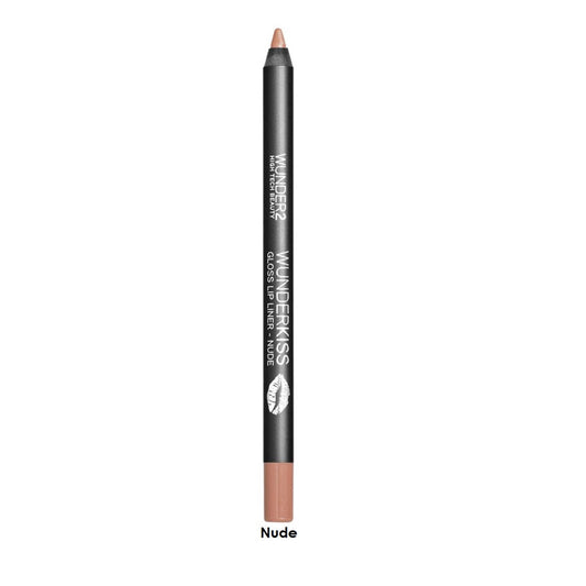 Wunder2 Wunderkiss LIPS Makeup Gloss Lip Liner Pencil Long Lasting Glossy High Shine, Nude