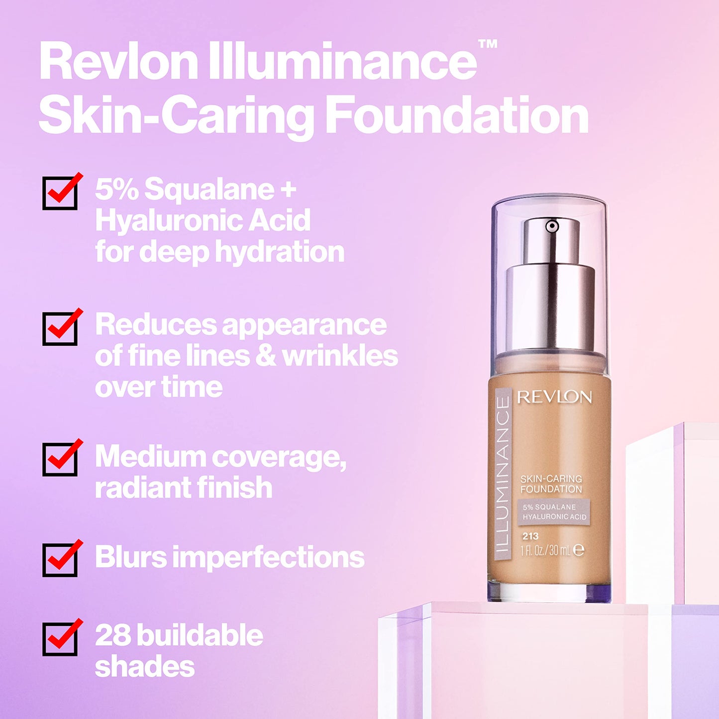 Revlon Illuminance Skin-Caring Liquid Foundation, Hyaluronic Acid, Hydrating and Nourishing Formula with Medium Coverage, 609 Sienna, 1 fl oz