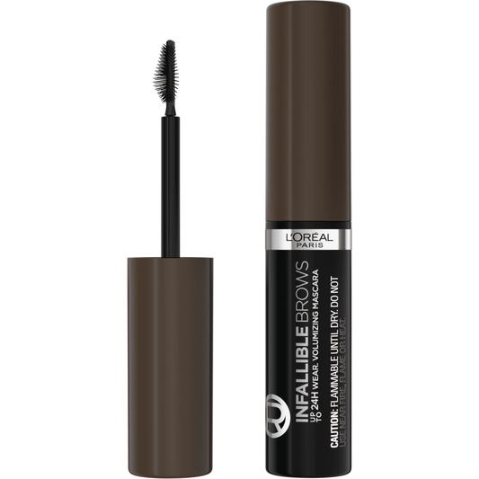 L'Oreal Paris Infallible Volumizing 24H Wear Brow Mascara, 3.0 Soft Black, 0.13 fl oz