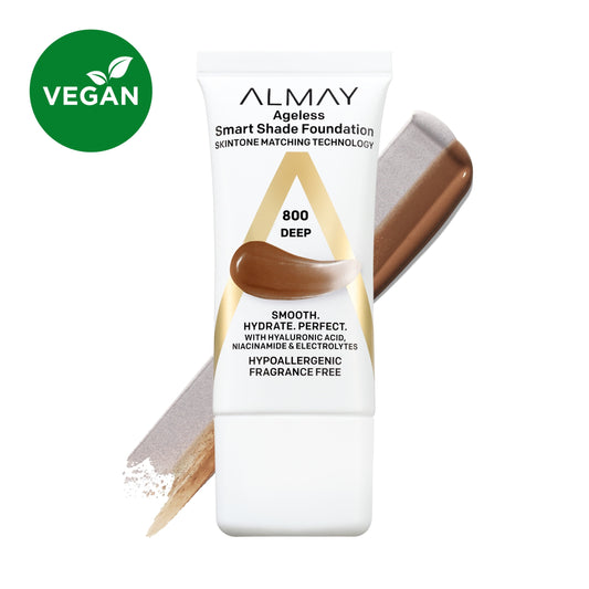 Almay Ageless Smart Shade Liquid Foundation Makeup, Hypoallergenic, 800 Deep, 1 fl oz