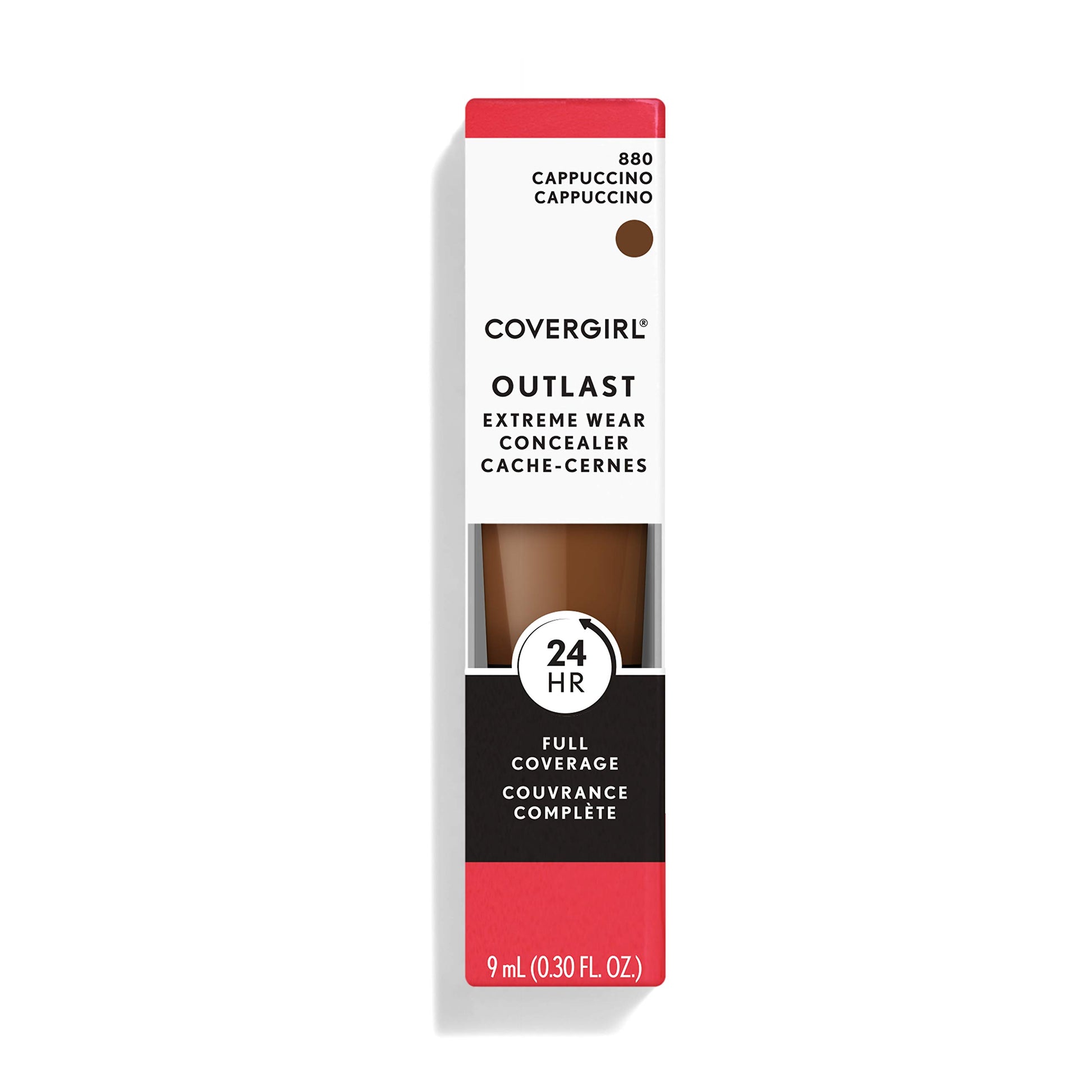 COVERGIRL Outlast Extreme Wear Concealer, Cappuccino, .3 fl oz, Full Coverage